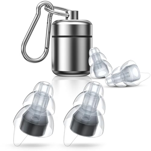 NEUTYPECHIC Tampões concerto, proteção auditiva para música e músicos, 30 db tampões ouvidos cancelamento de ruído para concertos, festivais, festas e discotecas, com estojo de alumínio, preto