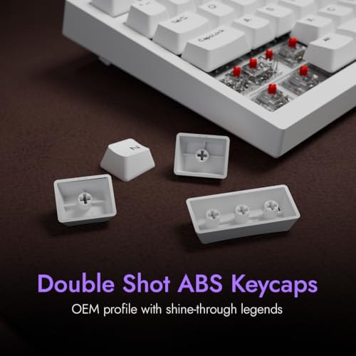 Image of Kreo Swarm X Wireless Mechanical Gaming Keyboard - Huano Red Switches, Pass Through Keycaps with RGB, Tri-Mode Connectivity (2.4Ghz /Bluetooth /Wired), 5-Pin Hot-Swap, for Windows & MacOS (White)