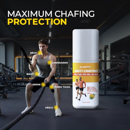 Image of Elemnt Anti Chafing Roll on | Prevents Underarms, Thighs, Initimate areas Chafing | Prevents Blisters, Rashes | Friction Free movement | Anti Bacterial Roll on for Sports and Fitness Activities | Uni - Sex | 100ml (Pack of 2)