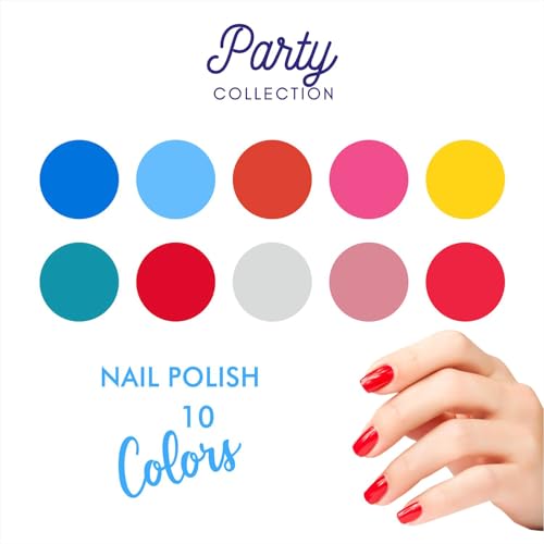 Image of MNL Glossy Mini Nail Polish Set Party Collection Highly Pigmented & Long-Lasting Nail Enamels, 4.5ml Each Chip-Resistant, Ideal for Nail Art 10pcs