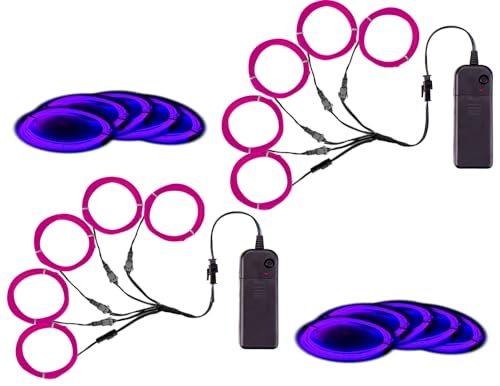 Image of MaxLax EL Wire, Portable Neon Lights EL Wire 5 in 1 Meter, Electroluminescent Wire for Halloween Decoration, Christmas Party, Blacklight Run,DIY Decoration (Purple, 2Pack 5 in1M)