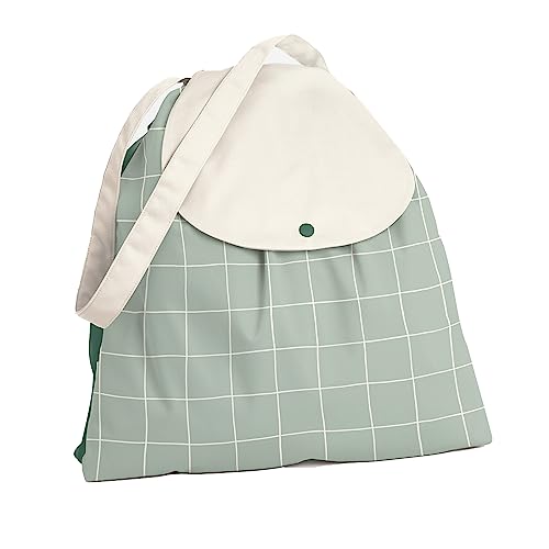 Image of Esembly Day Bag – Reusable Wet and Dry Bag Made From Recycled Fabric With Dual Waterproof Compartments for Cloth Diapers, Swimsuits, Toiletries, and Snacks - Lattice