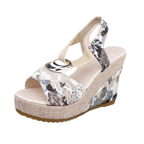 Sandales d'été pour femme avec talon bloc confortable et plateforme orthopédique