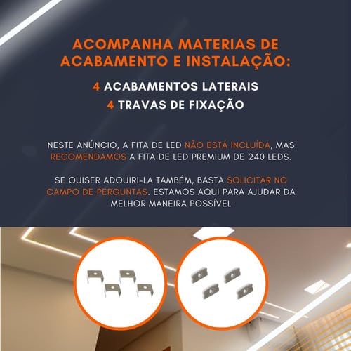 Perfil Aluminio De Led Sobrepor Slim 17x7mm Com 2 Metros Branco