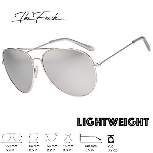 Image of The Fresh Classic Aviator Frame Light Color Lens XL Oversized Sunglasses Gift Box