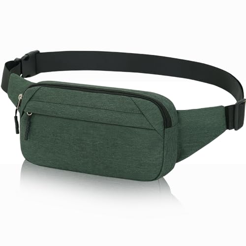 Bauchtasche Hüfttasche Herren Damen Klein Gürteltasche Sport Bum Hip Bag Männer Frauen Waist Fanny Pack für Reise Wandern Hundetraining Outdoor (Olive)