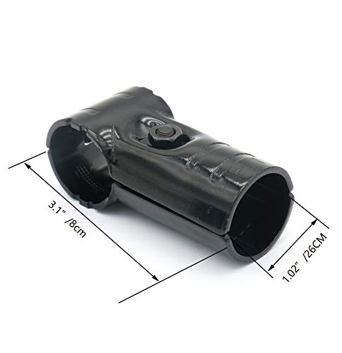 Black 1.02\", T-shaped inclined pipe connector pipe clamp - Thumbnail 2