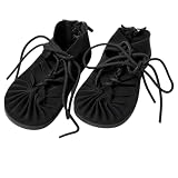 INDIAN STORE 24 Sandalias romanas para mujer y hombre, de piel, estilo medieval, vikingo, verano, playa, hippie, unisex, para vacaciones, Negro , 45 EU