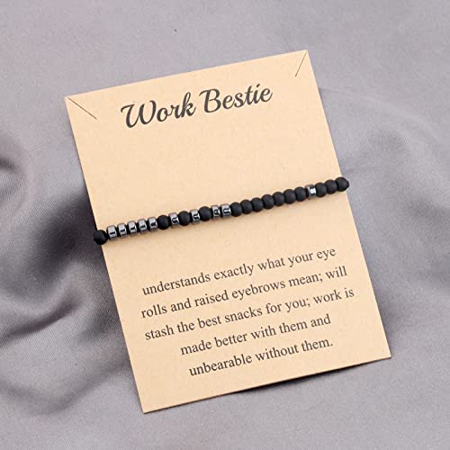 MAOFAED Work Bestie Morse Code Bracelet - Best Friendship Gift for Coworker2