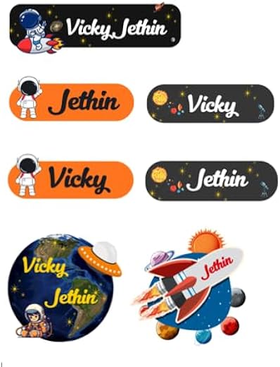 Personalized Name Label Stickers for Kids | Custom Waterproof Vinyl Name Stickers for School | Bottle, Lunch Box, Pencil B...