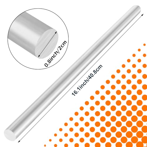 Image of 5PCS Solid Aluminum Rod 20mm x 406mm, Long 16 inch Dia 25 /32 inch Aluminum Round Stock, 6061 T6 Aluminum Round Bar for Industry Construction, DIY Crafts, New Lathe Bar