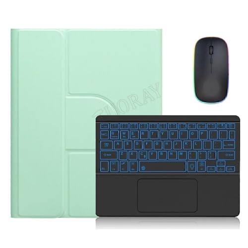 Étui pour iPad 8ème génération avec pavé tactile rétroéclairé et souris verte