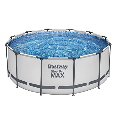 Bestway Steel Pro MAX Frame Pool Komplett-Set mit Filterpumpe Ø 366 x 122 cm, lichtgrau, rund, Grau – Bild 5
