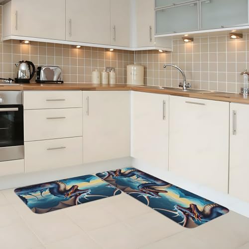 Alfombrillas de cocina con diseño de dragón para decorar pasillos y recibidores 6