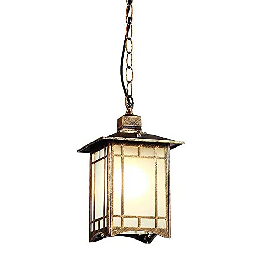 Lanterne suspendue de jardin étanche en bronze luminaire pour pavillon chic