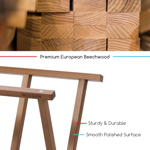 Image of MEEDEN Art Storage Print Rack: Folding Beech Wood Display Rack for Artwork | Art Drying Rack for Posters, Canvas Boards, Prints, Panels, Art Organizer Rack for Artist Studio Office Home Gallery, Walnut