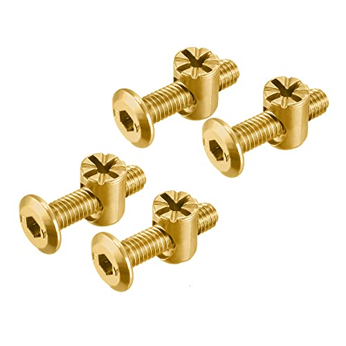 Image of Rely⇒VP INDUSTRIES (Combo Set -10 Pcs) M6x60 mm JCB Bolt with Barrel Nut Carbon Steel |Furniture Screw Fastener Bolts with Barrel Nuts Dowel Nut Connector for Joining Wood Boards, Cabinets,& Beds.