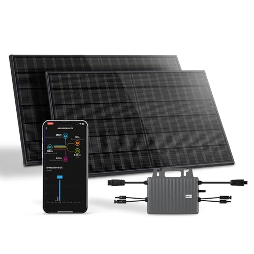 Kit Solar Jardín Svan con 2 Paneles Solares Bifaciales de 435W, Microinversor Wifi 800W, Plug & Play, Control desde APP, Protección IP68, Soporte de Montaje, Uso Exterior