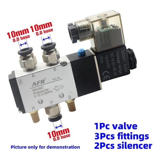 Électrovanne 5 voies 4V410-15 24V à commutation rapide et étanchéité renforcée