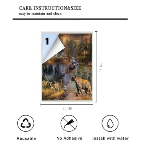 Vinilo para ventana opaco tema rustic hunting 35.4 x 78.7 in miniatura 2