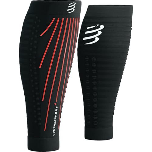 COMPRESSPORT R2 Aero Ropa de compresión, Adultos Unisex, Black/Red (Multicolor), 38-42 cm