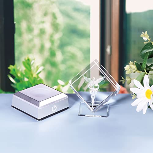 YWHL-Crystal-Doctor-Gifts-for-Women-Men-Doctors-Day-Gifts-for-Doctors-White-Coat-Ceremony-Gifts-3D-Caduceus-Figure-with-Colorful-Light-Base-for-Medical-Students-Medical-Professionals
