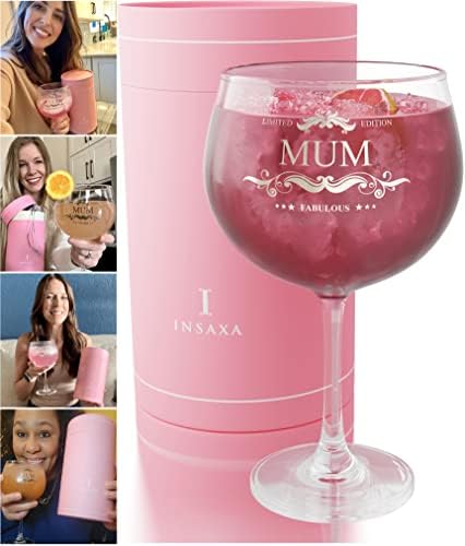 Insaxa 22nd Birthday Gifts for Her - Fabulous 2001 Large Gin Balloon Glass (730ML)
