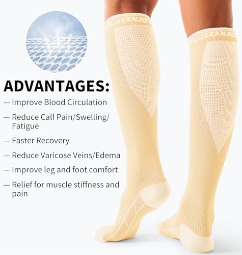 Image of Copper Compression Socks Women & Men Circulation(6 pairs) - Best for Running, Nursing, Hiking, Recovery & Flight Socks