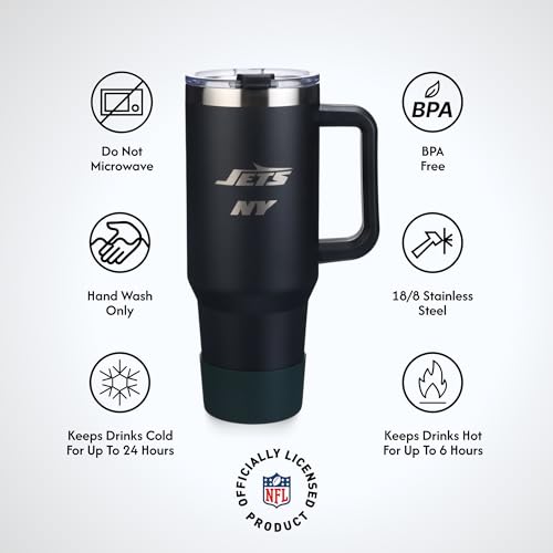 Image of The Memory Company Officially Licensed NFL - New York Jets 46oz Game Day Tumbler with Laser Engraved Team Logo