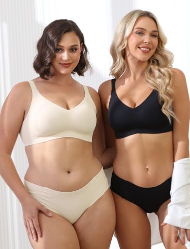 Image of COMFELIE Wireless Seamless Support Bralette Ultra-Comfort Sleep T-Shirt Bra for Large Breasts