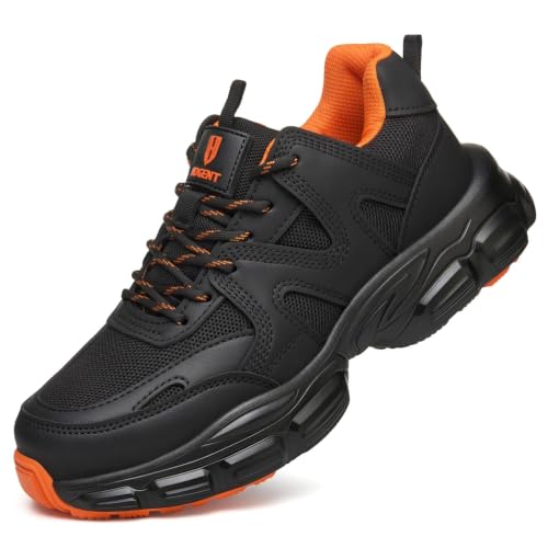 Image of Hogent Steel Toe Shoes for Men Women, Wide & Non-Slip Work Shoes