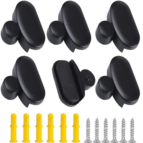 Image of Black Mirror Clips, Wall-Mounted Mirrors Bracket, Dresser Mirror Fixed Fitting for Thick Mirror Glass Clips Clamps 6PCS