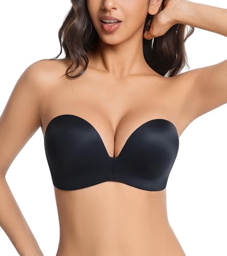 Soutien-Gorge Bustier sans Bretelles Noir Confort Premium 105C