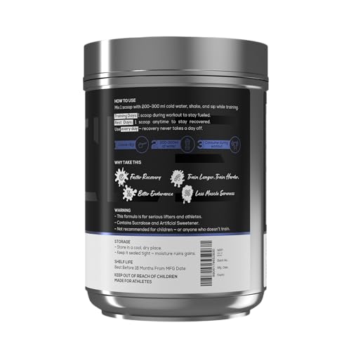 Image of Muscle Asylum BCAA Powder - 240g (30 Servings) Blue Razz | Muscle Recovery, Energy & Focus Support | Essential Amino Acids for Workout Performance