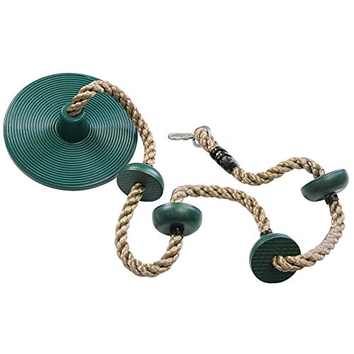 Juegoal Climbing Rope Swing with Platform and Disc Swing Set Rope Ladder