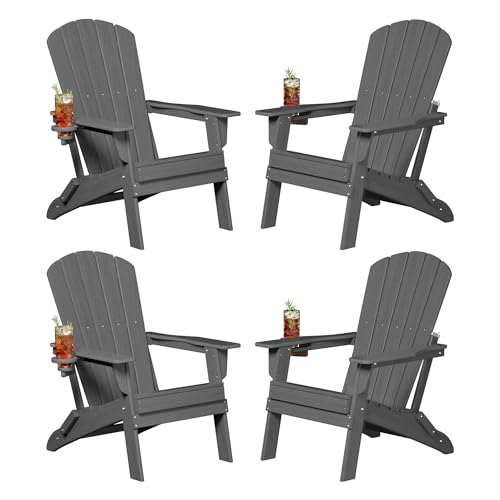 Plawdlik Folding Adirondack Chair Grey