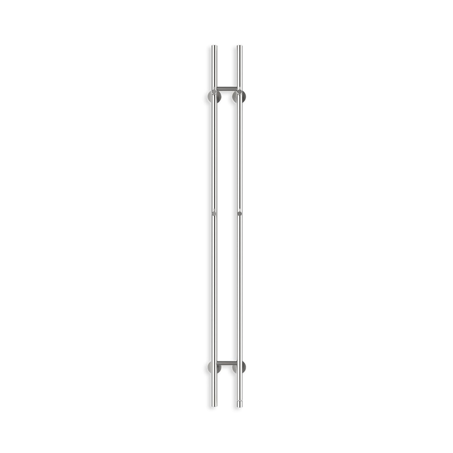 CREATE/Warm Towel Tube/Sèche-Serviettes électrique 2 Barres Acier Inoxydable/Design Vertical, 150x13 cm, 2 réglages de température, minuterie, Acier Inoxydable, 120W
