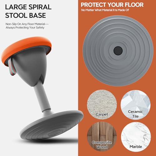 Image of Adjustable Standing Desk Chair, Ergonomic Wobble Stool Standing Desk Stool, Encourage Good Posture, Height Adjustable 19-31 inch, Non-Slip Base, Active Chairs for Adults