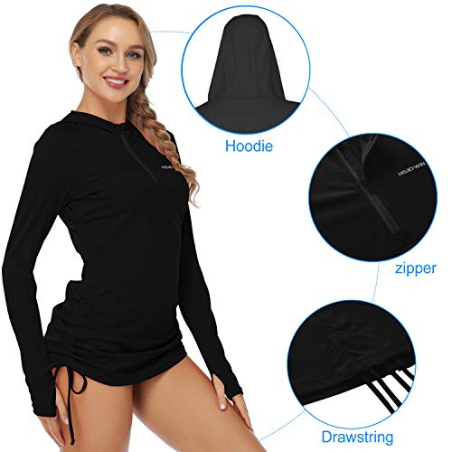 image for HISKYWIN Womens Hoodie Thumb Hole UV Sun Protection Rash Guard Side Ad