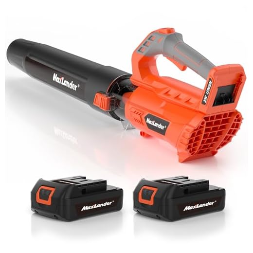 Leaf Blower Cordless with Battery and Charger, Maxlander 335cfm Cordless Leaf Blower, 2-Speed Dial Battery Powered Leaf Blower, Electric Leaf Blower with 2pcs Batteries for Leaf Blowing Lawn Care Snow