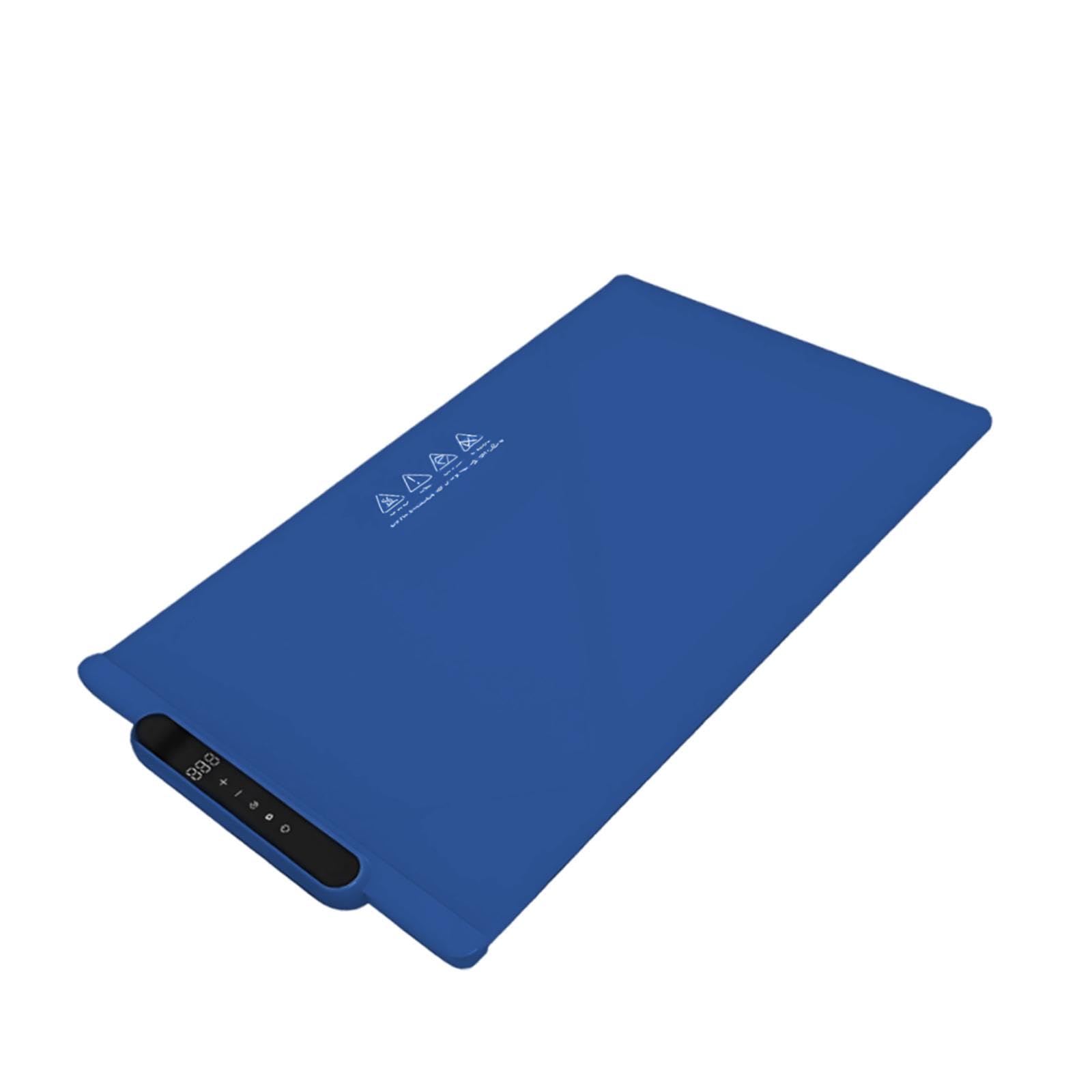 Manta Eléctrica Calefactora con Superficie para Calentar Alimentos, Bandeja Eléctrica Plegable para Buffet, Mantel Calefactor para Camareros, Azul, Individual