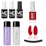 mesauda me kit semipermanente completo nails + base + top + ultrabond + lima + cleanser e remover 125ml + omaggio gel polish n 21 madrid rosso da 10 ml