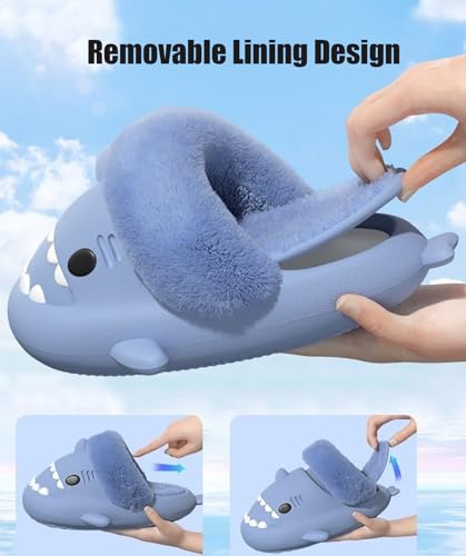 Hrtesus Sharklas Polares, Sharklas Originales Kids and Aldult for Winter and Summer, Shark Slippers Removable Plush Lining3
