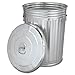 COLIBROX Pre-Galvanized Trash Can with Lid, Round, Steel, 20gal, Gray, Sold as 1 Each