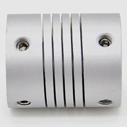 Lizusidtsy 6mm to 8mm Shaft Coupling 25mm Length 18mm Diameter Stepper Motor Coupler Aluminum Alloy Joint Connector for 3D Printer CNC Machine DIY Encoder, Silver, 165316