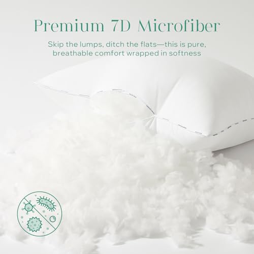 Phantoscope Hypoallergenic Throw Pillows Insert, 100% Virgin Fiber Throw Pillows - Indoor Pillow Inserts Decor Stuffer for Desk Sofa and Couch, Set of 2, 12 x 20 - Thumbnail 5