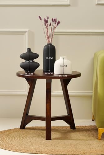 Image of PUREZENTO Moonlight Vase Black and White Set of 3 Matte Finish Ceramic Designer Flower Vase for Home Decor Centre Table Room Side Corner