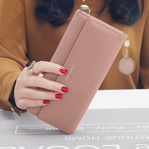 Image of Kraptick Women's Wallet -Excepational Quality Compact Purse Clutch Wallet for Women, Stylish Card Coin Holder, Debit Card Holder, Money Organizer and Travel Wallet for Women with 14 Slots-(Pink)