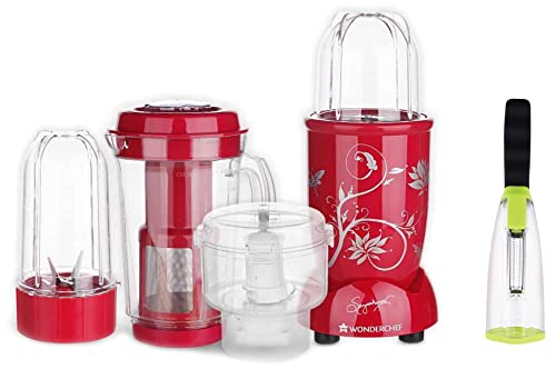 Wonderchef Nutri Blend Complete Kitchen Machine, 22000 RPM Mixer Grinder, Blender, Chopper, Juicer & Smart Multifunctional Vegetable/Fruit Peeler for Kitchen with Containers, Stainless Steel Blade