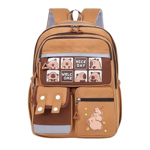 Sac à dos Capybara pour étudiants avec grand organisateur de papeterie intégré